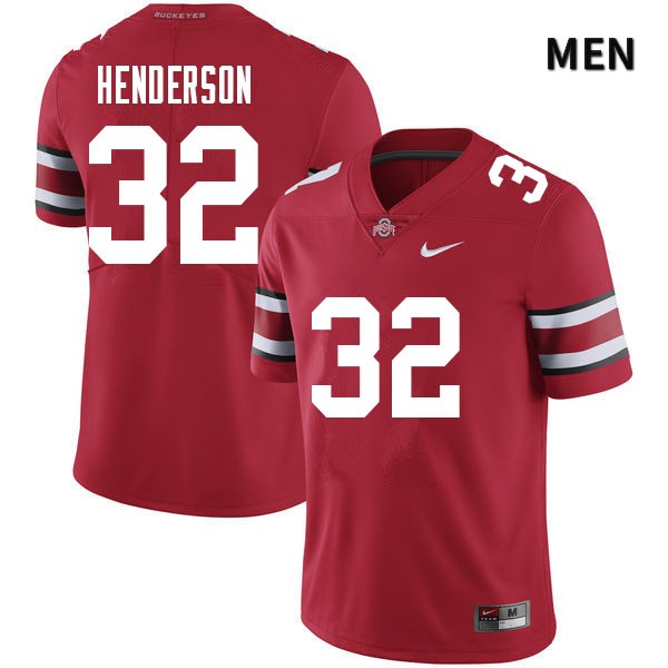 Men's Nike Ohio State Buckeyes TreVeyon Henderson #32 Red NCAA Authentic Stitched College Football Jersey EDY66A8N